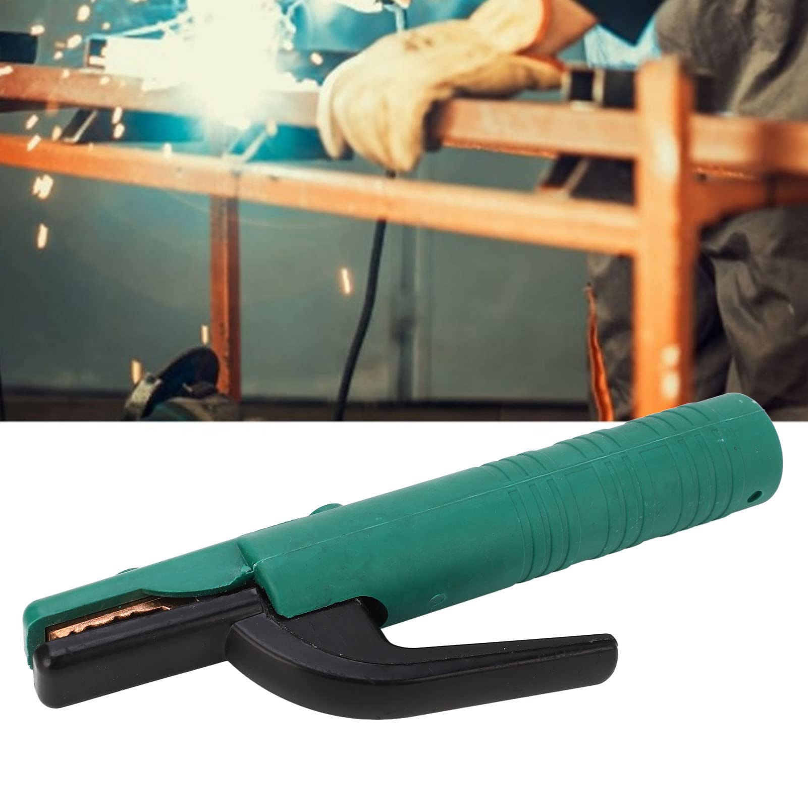 Welding Electrode Holder, 500A Stick Electrode Holder Anti Scalding Copper Welding Rod Clamp Jaw Holding Plier Welding Rod Copper Clamp Tool Accessories for Welding Machine