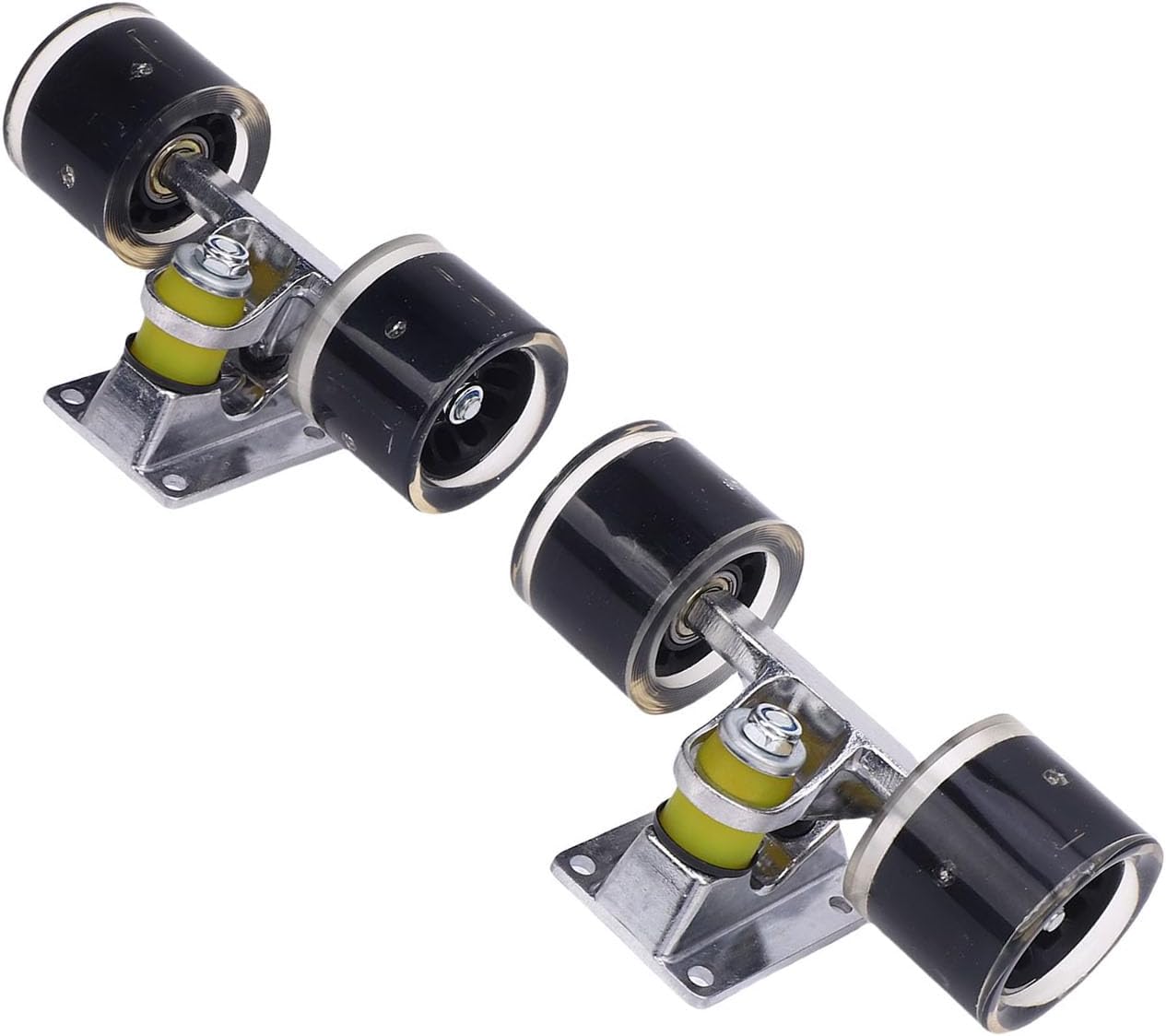 Drfeify Skateboard Trucks Wheels Combo 3.2 Inch Aluminum Alloy Trucks with PU Magnetic Core Friction Wheels Vibrant Lights for Night Skating Lightweight Wellbalanced for Cruiser