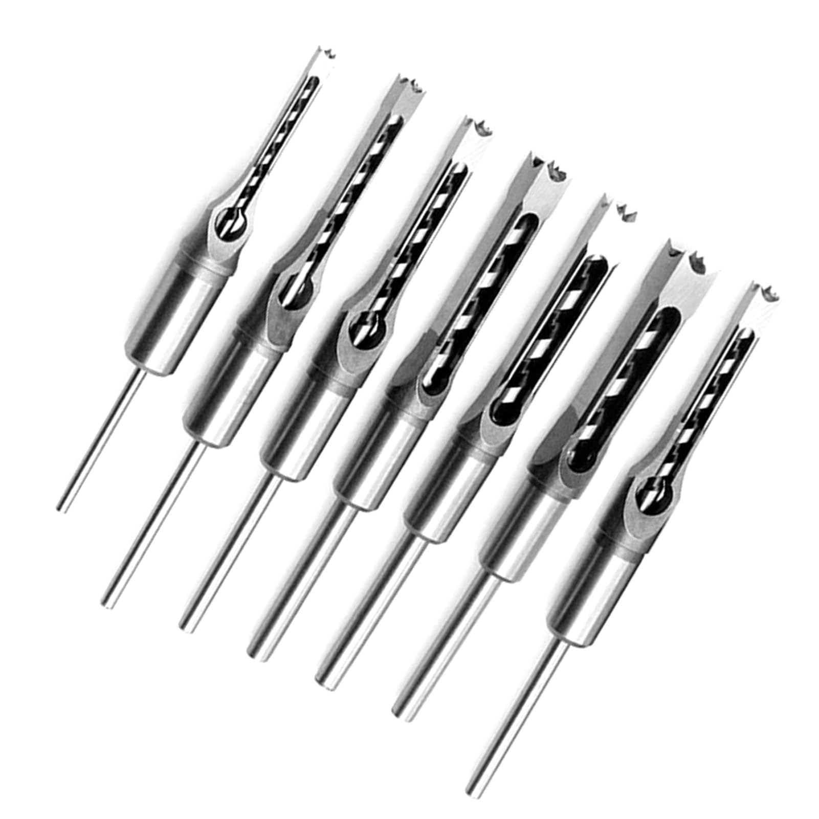 AMONIDA Juego de Brocas para Agujeros Cuadrados, 7 Uds., Cinceles para Embutir de Acero Al Carbono de Primera Calidad para Carpintería, Perfecto para MDF y Madera de Pino (7PCS)