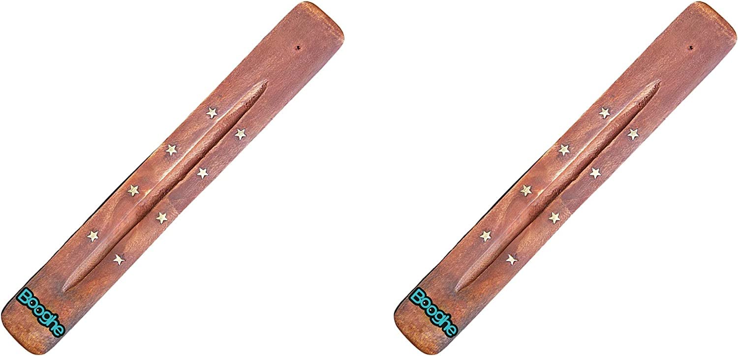 Satya Nag Champa - Bastoncini di incenso, confezione da 12, con 2 porta bastoncini di incenso Booghe (sette chakra)