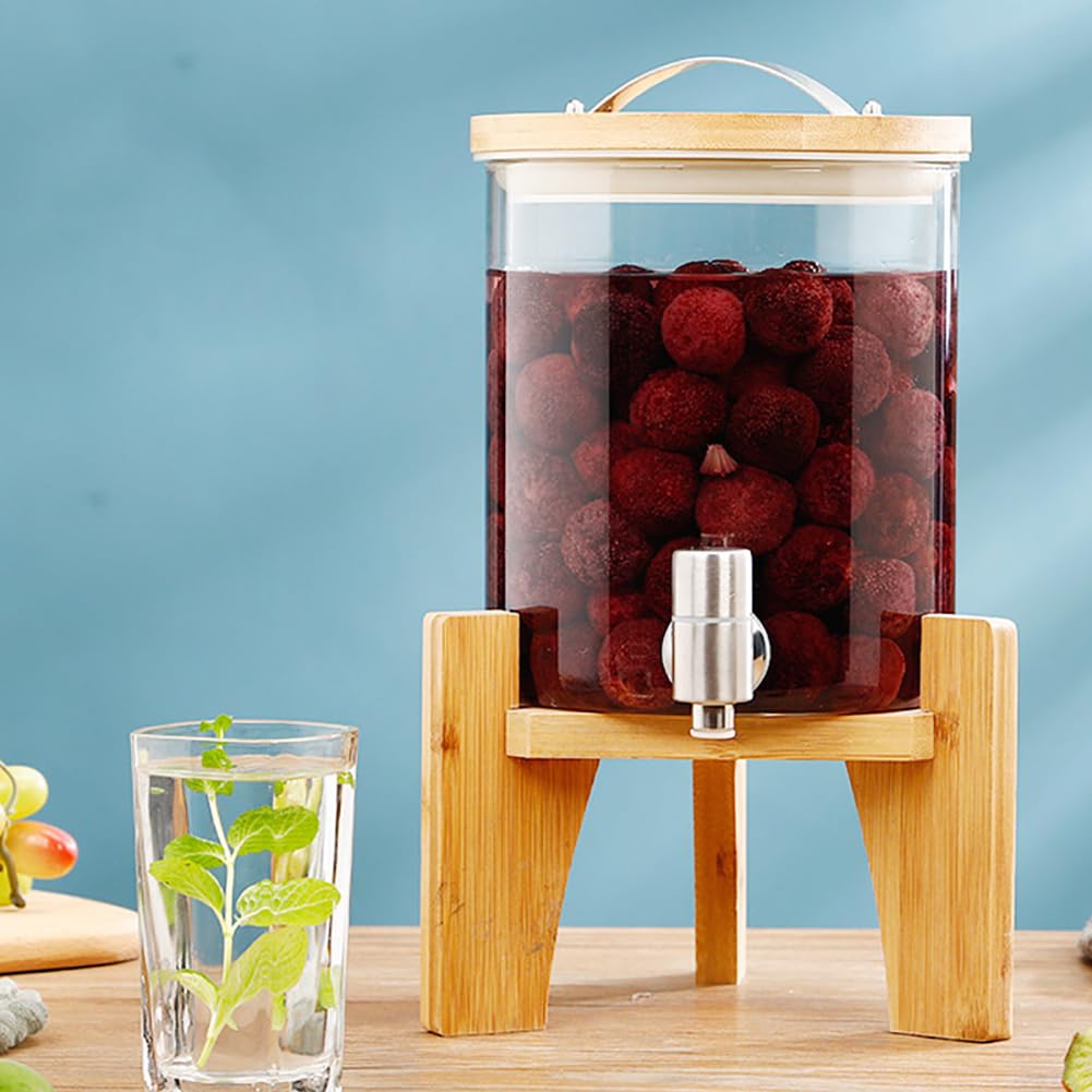 Distributeur de boissons en bocal en verre avec robinet inox 1.5L à 10L