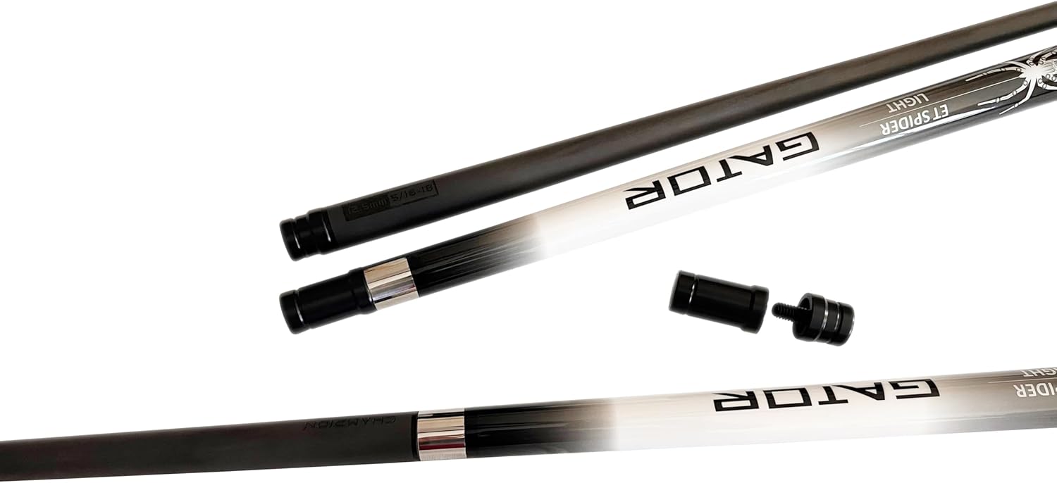 White Spider Carbon Fiber Billiard Cue Stick 12.5mm Tip Size, A Hard case, A Champion Glove, Model: CK-WT