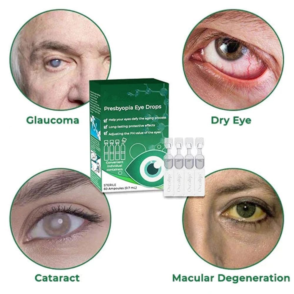 Optivipro Presbicia Gotas para los ojos, gotas para los ojos Optivipro, gotas para los ojos de recuperación de la visión (3 cajas/30 unidades)