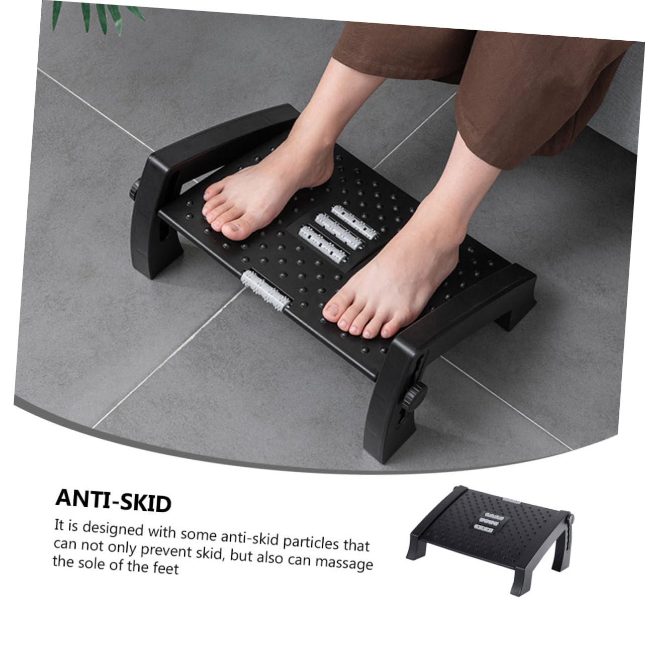 FRCOLOR 1pezzi Sgabello Per Pedicure Regolabile Supporto Comodo Per Piedi Da Salone o Uso Domestico Superficie Massaggianti Antiscivolo Adatto Per Manicure e Massaggi