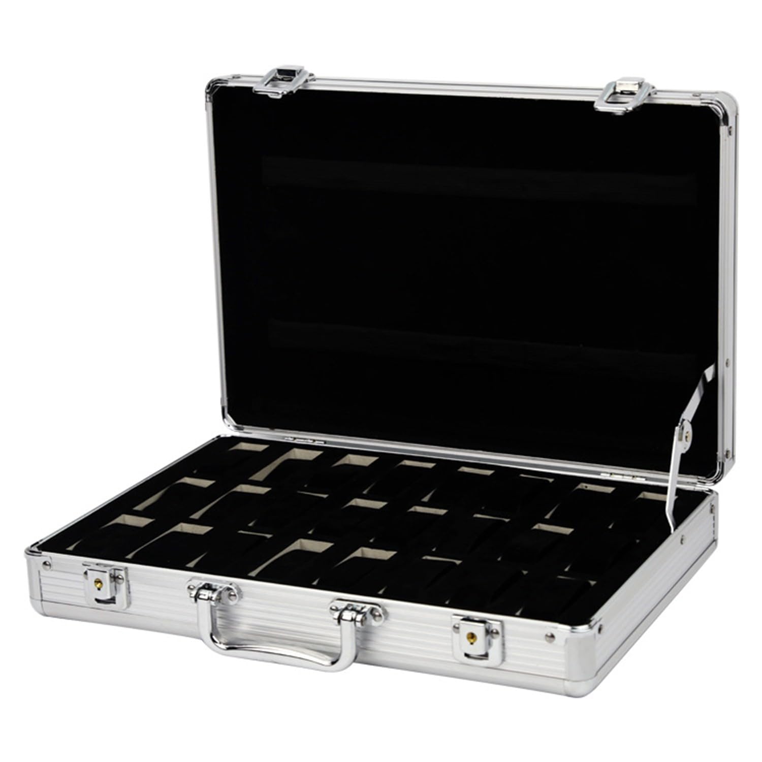 Caja De Almacenamiento para 24 Relojes, Relojero Organizador Hombre,Guardar Relojes Hombre,Organizador Y Expositor De Aleación De Aluminio para Hombres Y Mujeres — Colección De Relojes
