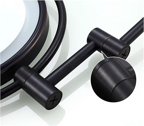 Miniatura 4 de DHAEY Cosmetic Vanity Mirror Black LED 8 Inch Makeup Mirror Double 3 Times Magnification with Light Bathroom Telescopic Mirror