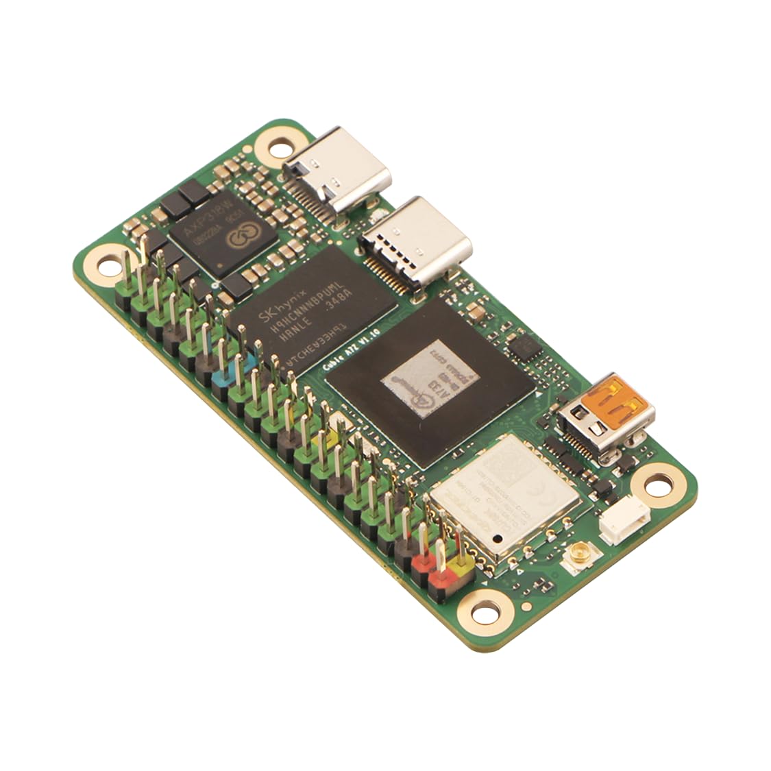 Radxa Cubie A7Z, Octa-Core Allwinner SoC, double affichage, coprocesseur RISC-V, ordinateur monocarte (Radxa Cubie A7Z 2 Go avec en-tête GPIO)