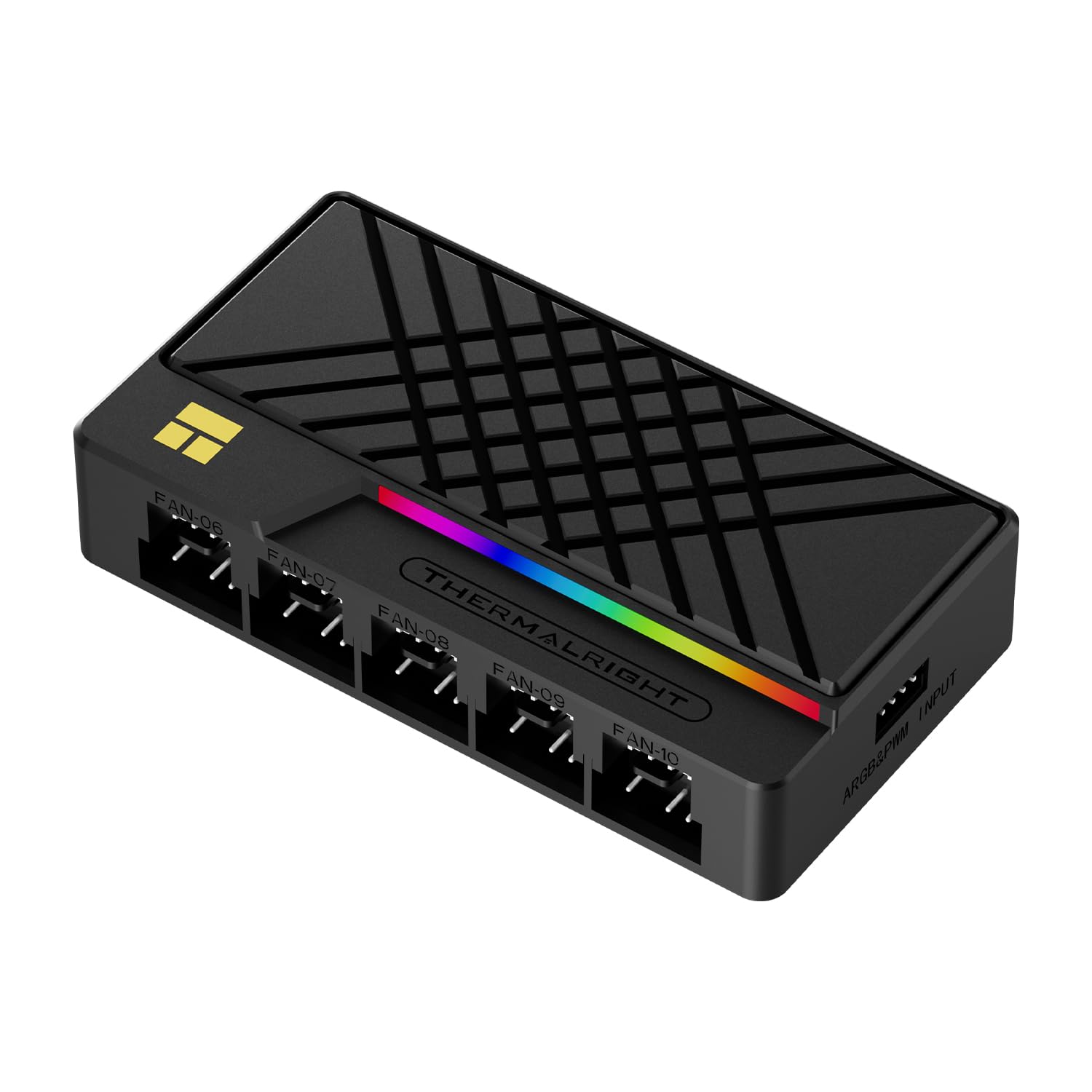 TR-Thermalright ARGB and Fan HUB X10 Black – kompatybilny z 10 przyłączami wentylatorów PWM i złączami ARGB, 10-portowy koncentrator wentylatora PC z połączeniami kablowymi przelotowymi