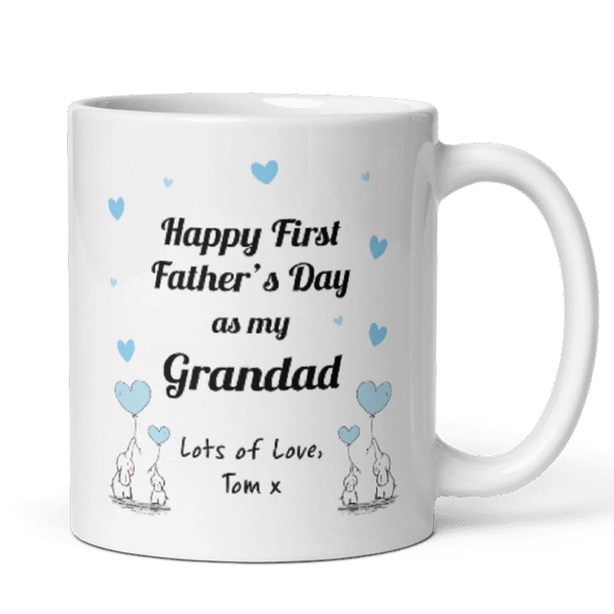 Confidently Quirky - Personalised First Fathers Day As My Grandad White Mug, Baby First Fathers Day Gift for Grandad, Keepsake from Baby