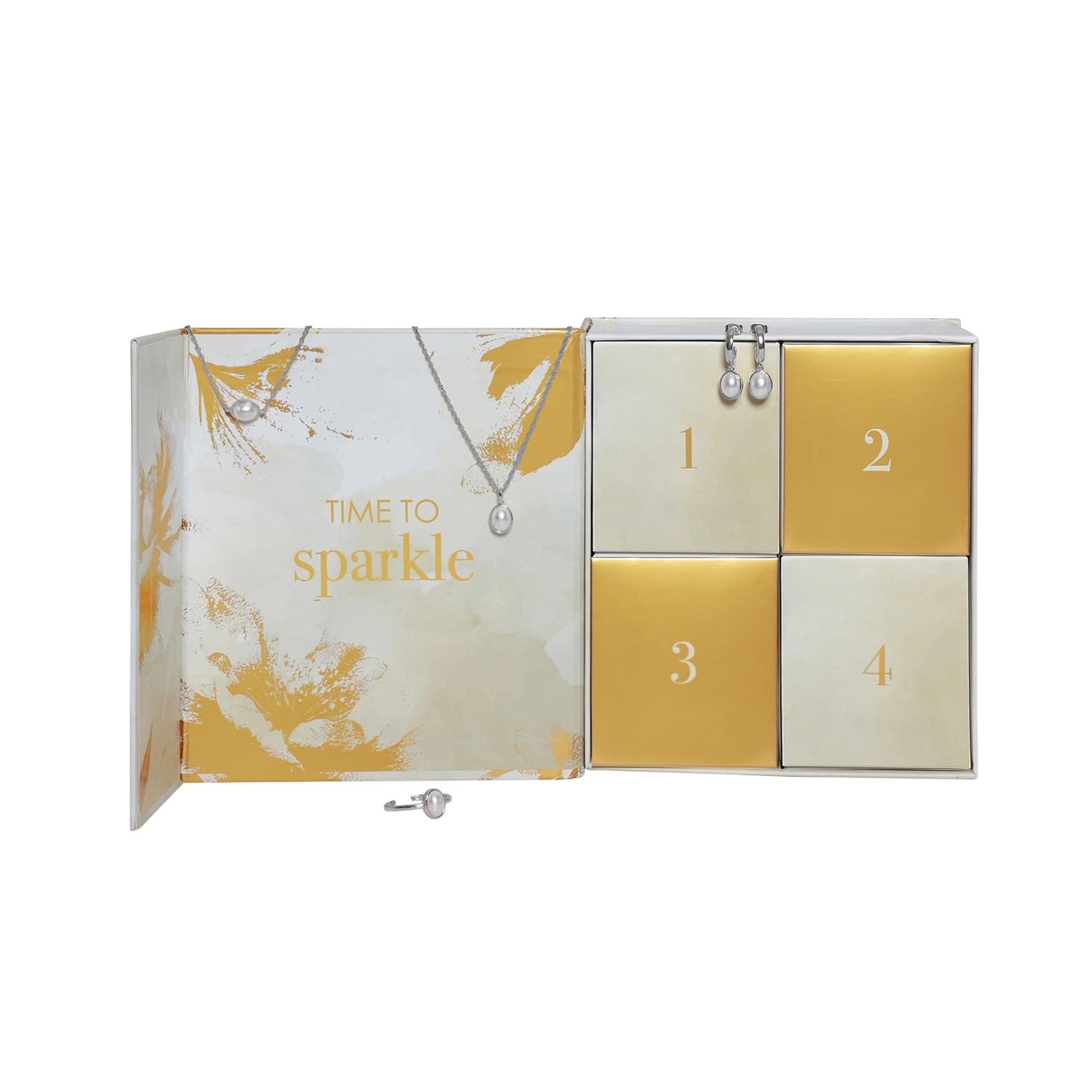 Heideman Adventskalender Damen Schmuck Perle Gold und 4-teilig | Schmuck-Adventskalender als Überraschung zu Weihnachten, hautfreundlich, nickelfrei, schöne Geschenkidee für sie
