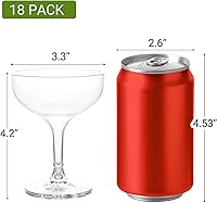 Vista 2 de Juego de 18 vasos de Martini de 5oz de acrílico para torre de champán de fiesta, vasos pequeños de champán de cupé de plástico para Martini