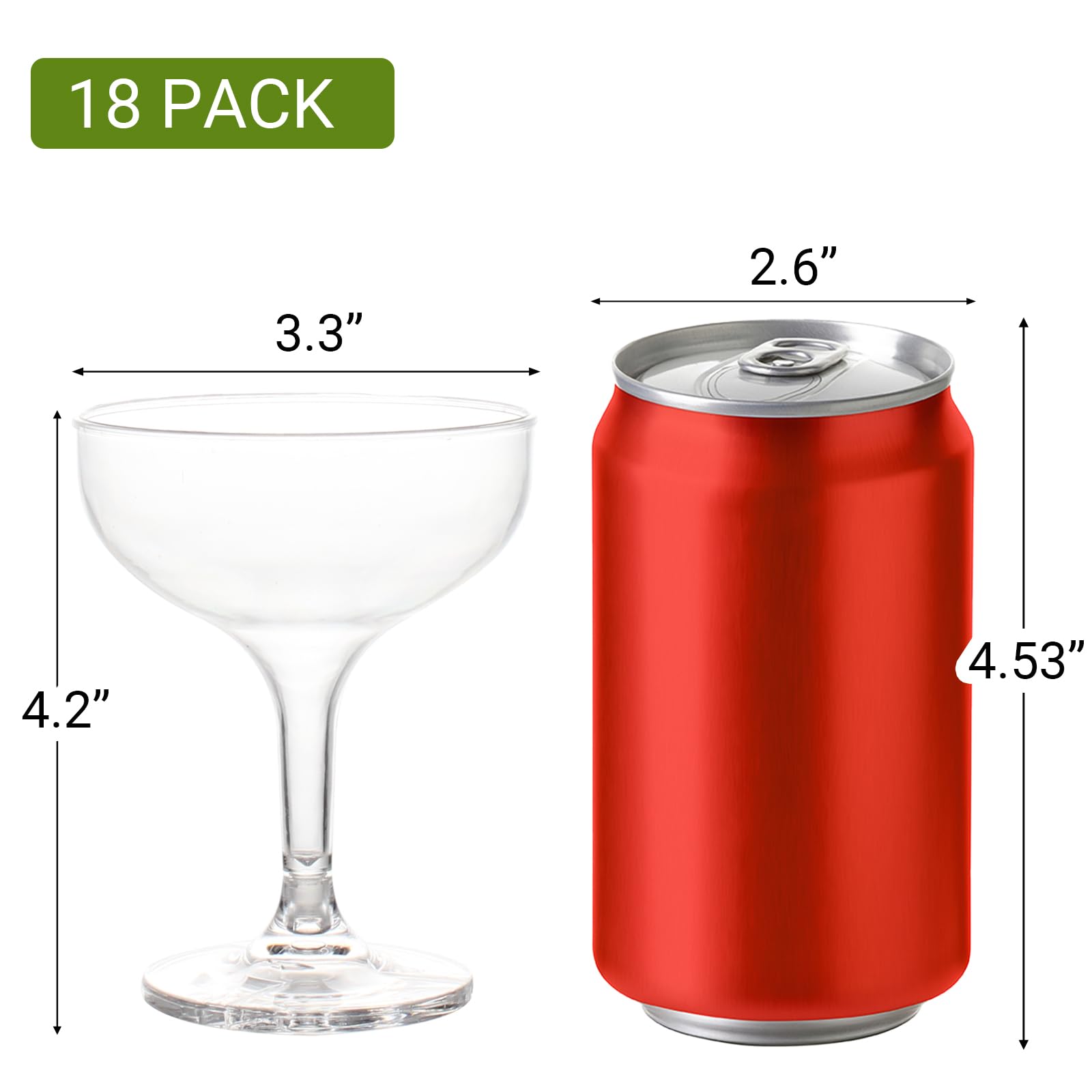 Kit 12 Taças De Acrílico Para Martini - Inquebráveis E Elegantes
