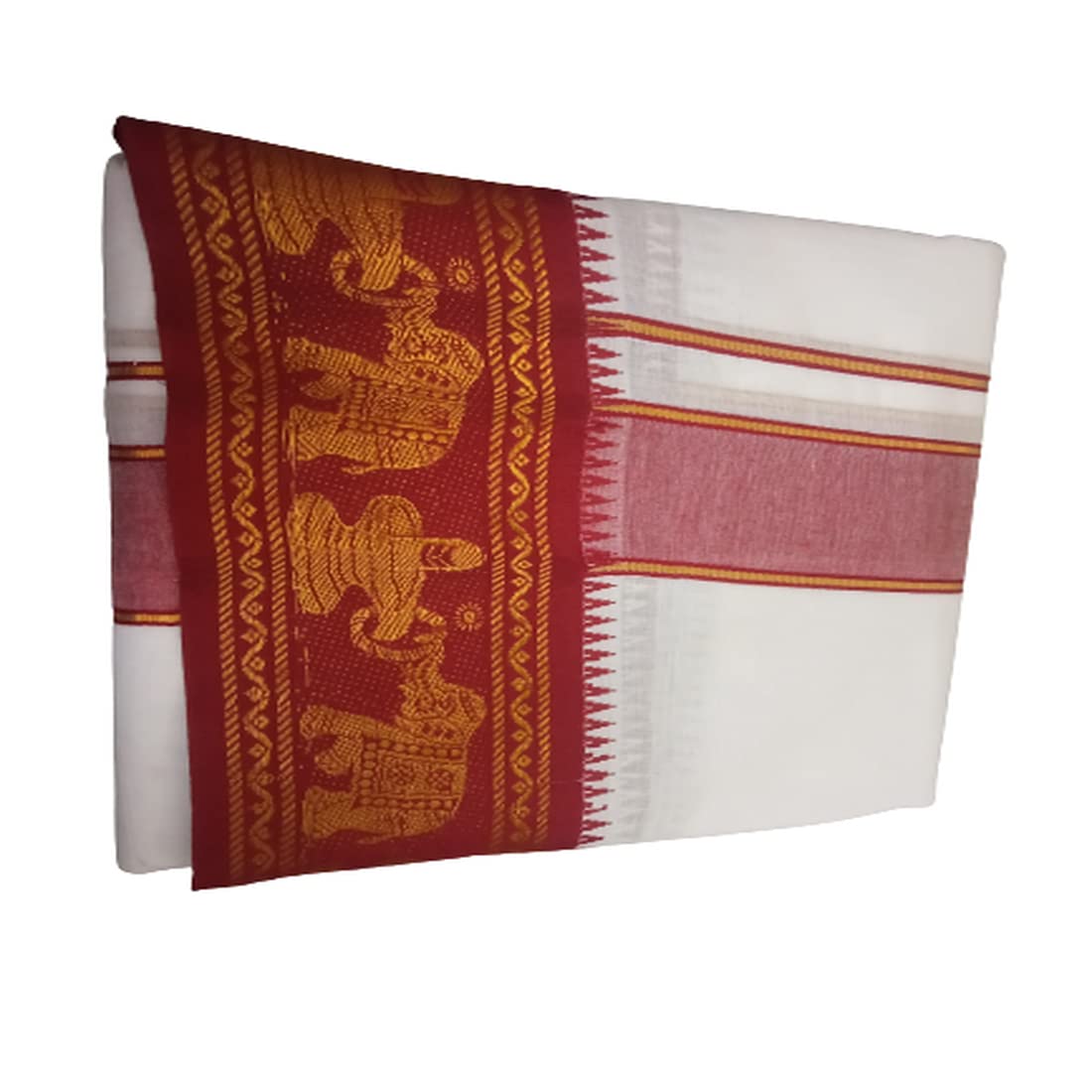 cotton colors Sivan Nandhi border Men's Cotton Dhoti with towel angavastram 2in1 (9x5, white, Free size) _DS0028-picture-40