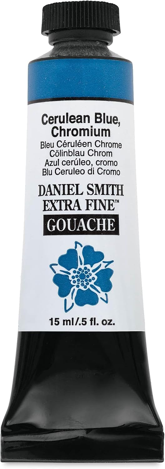 DANIEL SMITH Extra Fine Gouache - Cerulean Blue Chromium, 15 ml