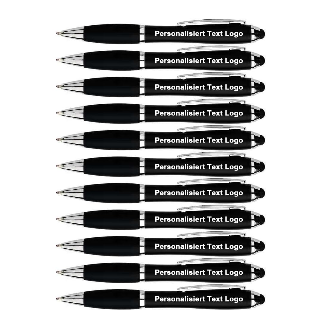 Kugelschreiber mit Gravur Namen Text Logo Kugelschreiber Personalisiert Schwarz 50 Pcs