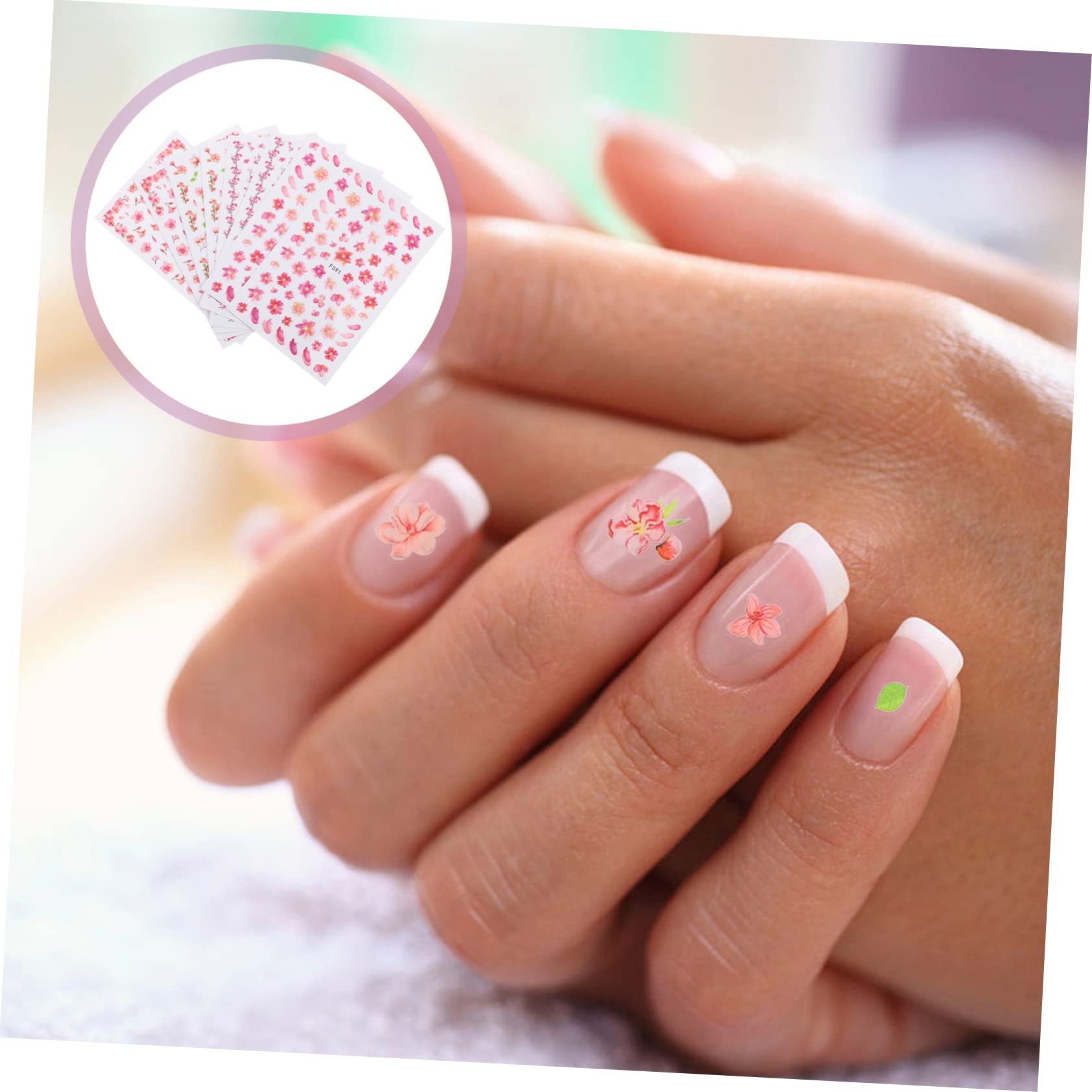 40 Fogli Adesivi Per Unghie Floreali Se Stesso- Arte Decalcomanie Per Unghie Floreali Per Nail Art Kit Per Unghie Applicazione Per Unghie 3d Fiore Di Pesco Etichetta Cursore