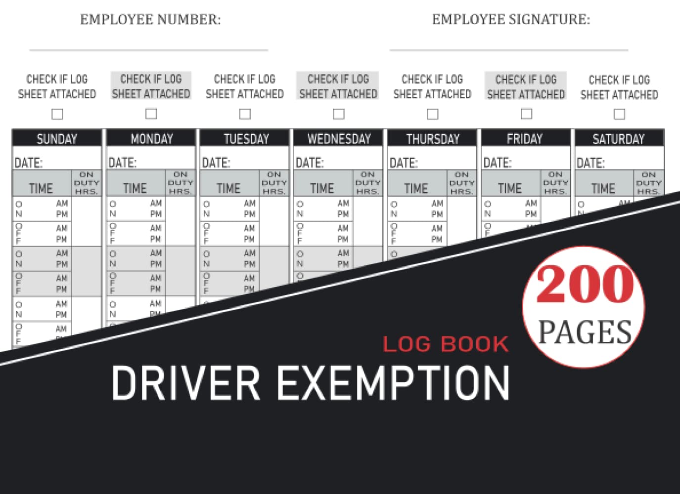 Driver Exemption Log Book Time & Schedule Record Book For Drivers and