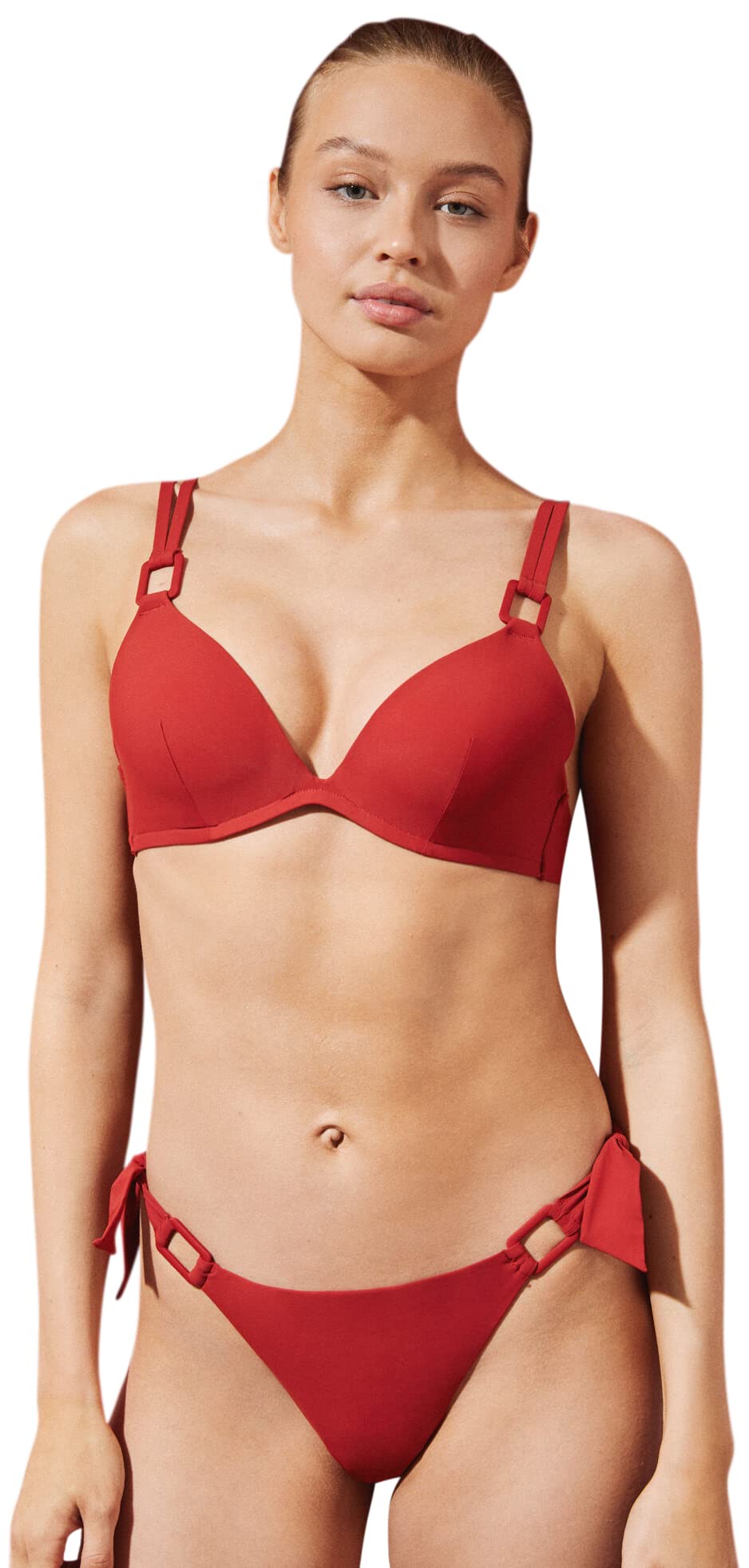 Women'secret Braga Bikini Brasileña Lazo Arandela Rojo Mujer