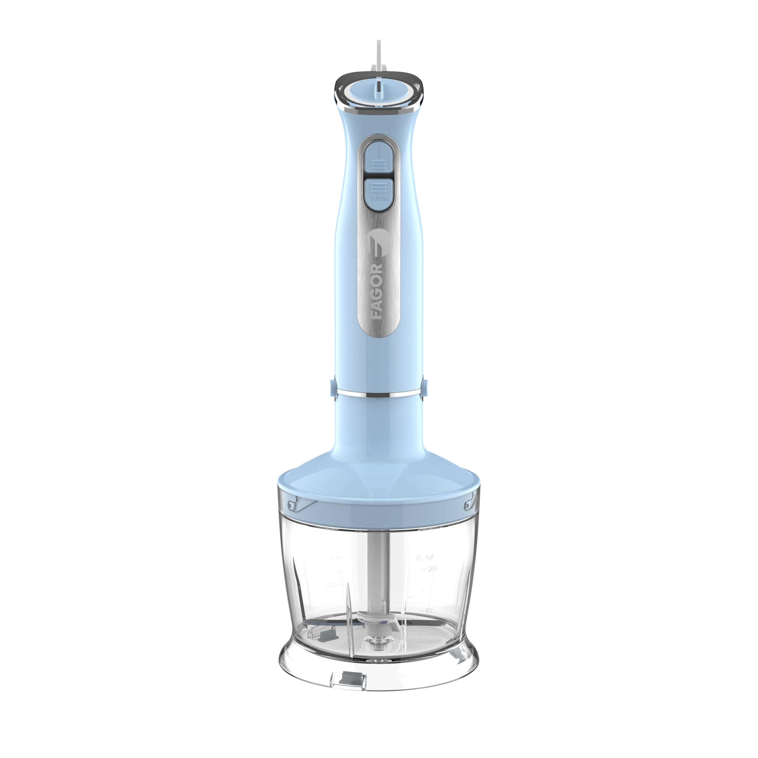 Fagor Stabmixer Set 4 in 1 1000 W 12 Stufen Turbo Zerkleinerer Blau FGM220