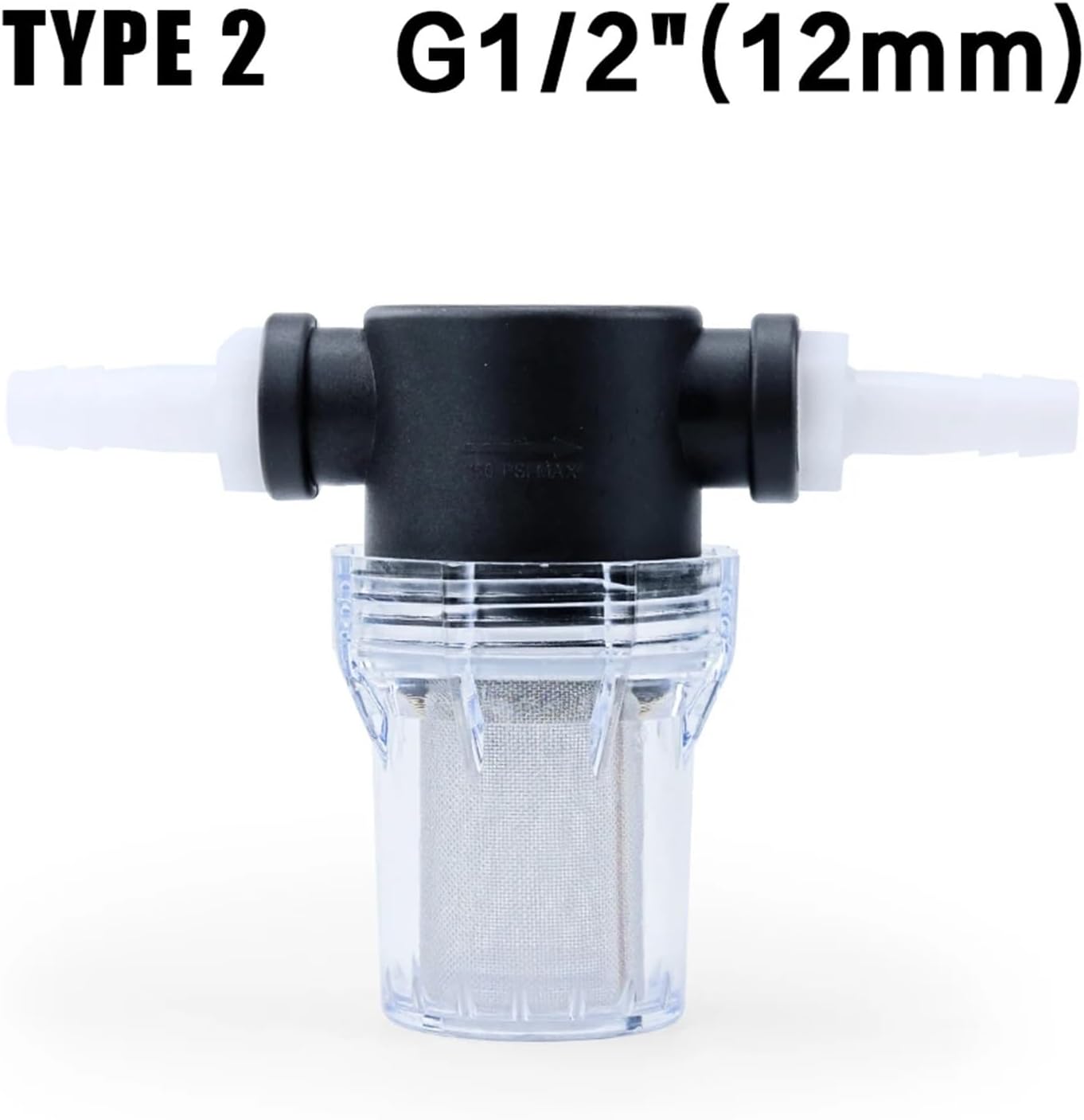 1/2" 3/4" Inline Filter With 10/14/16mm Joints For Home Brewing 40 Mesh Water & Beer Homebrew Fermenter (Color : TYPE 2)