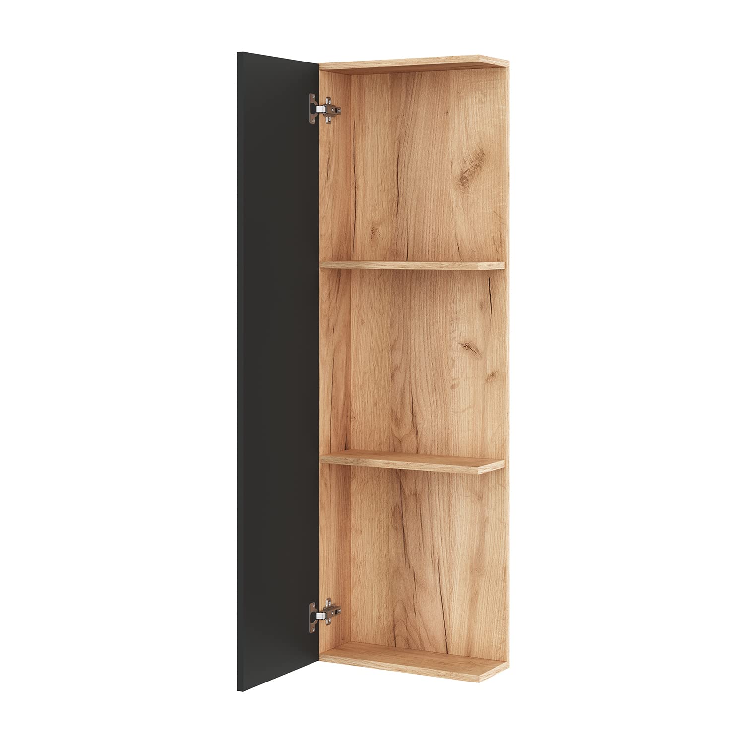 Planetmöbel Armario Lateral 40 cm Oroble/Antracita, Sala de Estar, Pasillo, Gaderobe, Baño