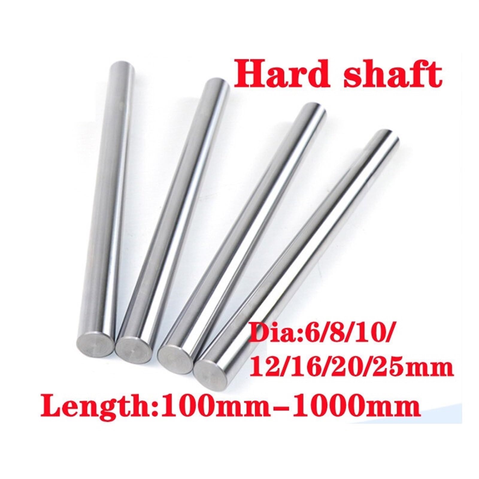 Bewegingsrand 1 stuk optische as, verchroomde lineaire as, 6 mm, 8 mm, 10 mm, 12 mm, 16 mm diameter, 100 mm-700 mm lengte, gladde stang, ronde staaf railhouder (kleur: 6 mm, maat: 700