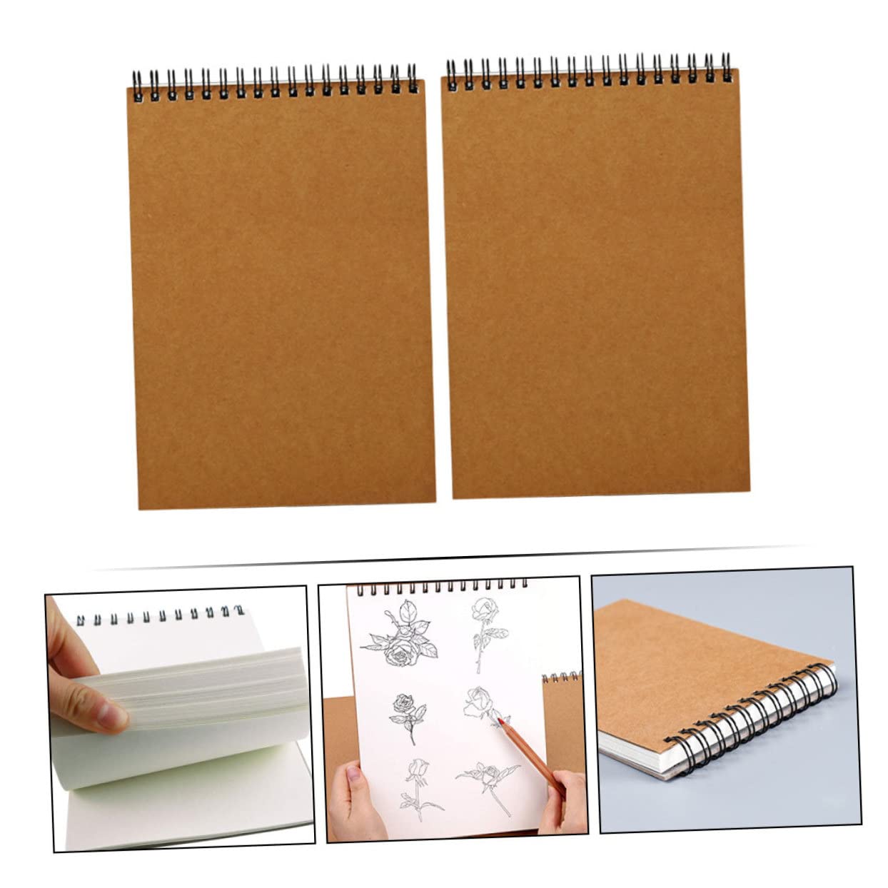 2pièces Lot De Cahiers De Dessin Papier Vierge Pour Croquis Et Dessins Portable Et Pratique