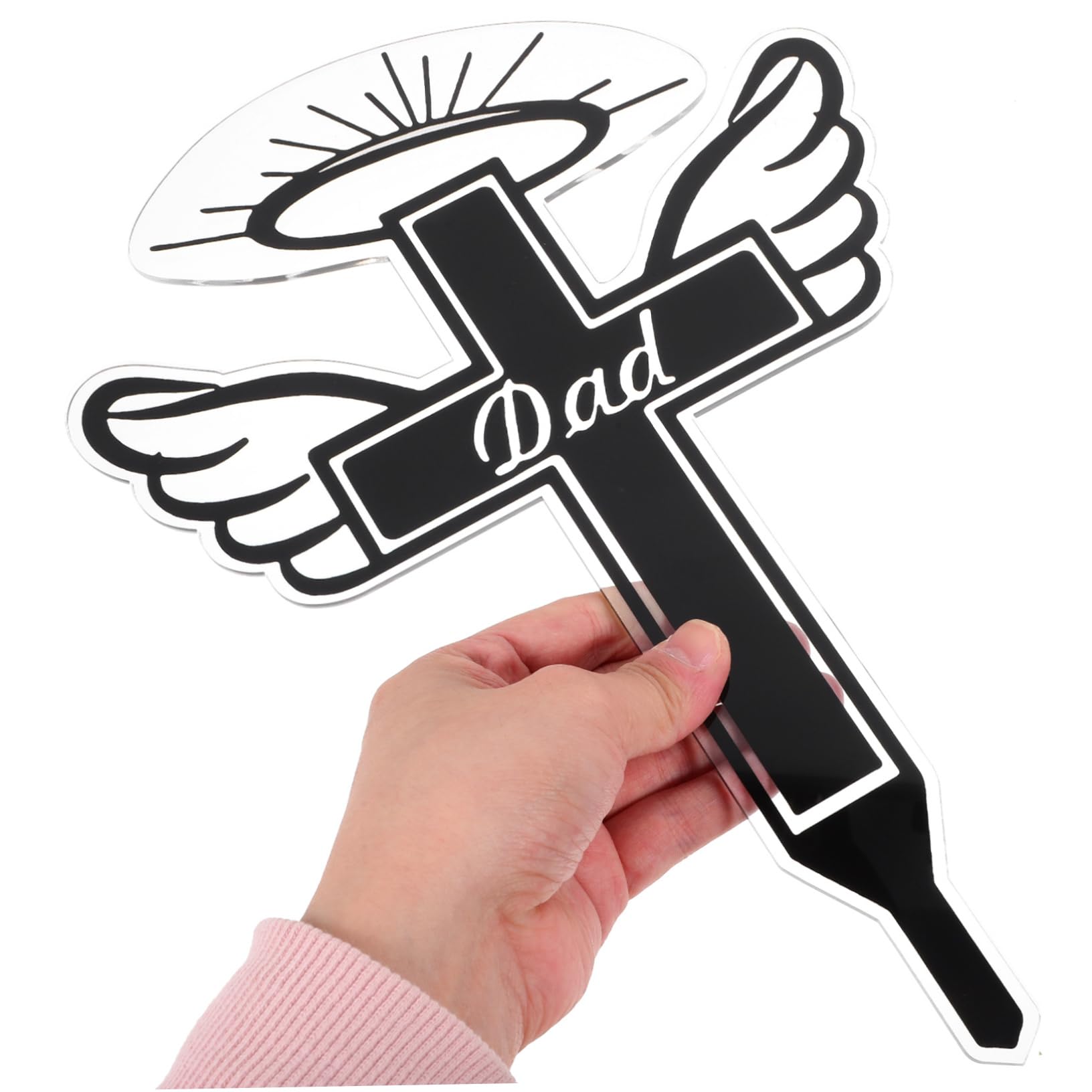 SUPVOX Metall Kreuz Gartenpfahl - Wetterfeste Grabdekoration