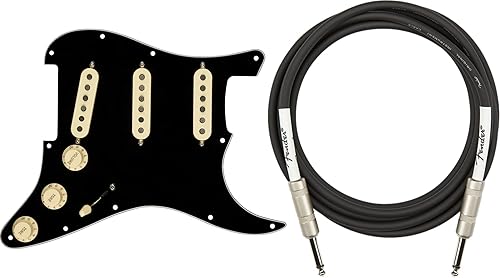 Fender Seleccionador Stratocaster pre-cableado Texas Special SSS, paquete negro con cable de instrumento
