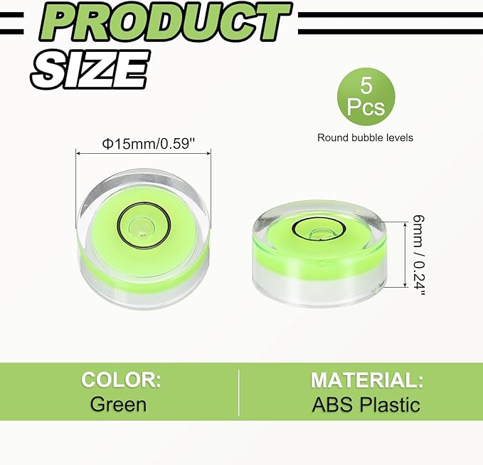 5 Piezas Nivel de Burbuja Redondo 15x6mm - Mini Nivel Circular miniatura 2