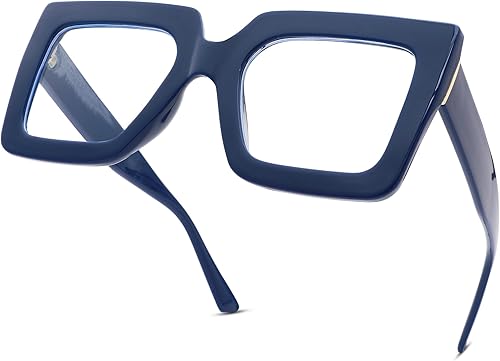 Miniatura 8 de Pro Acme Gafas de bloqueo de luz azul, marcos cuadrados grandes, anteojos falsos para mujer