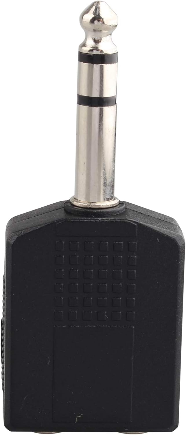 Jopto 2PCS 6.35mm 1/4 inch Mono Jack Plug to Twin 6.35mm 1/4 inch Jack Socket Splitter Professional Nickel Plated Stereo Adapter Dual Splitter 6.35mm Adapter Two-Channel Audio Black for Microphone - Image 3
