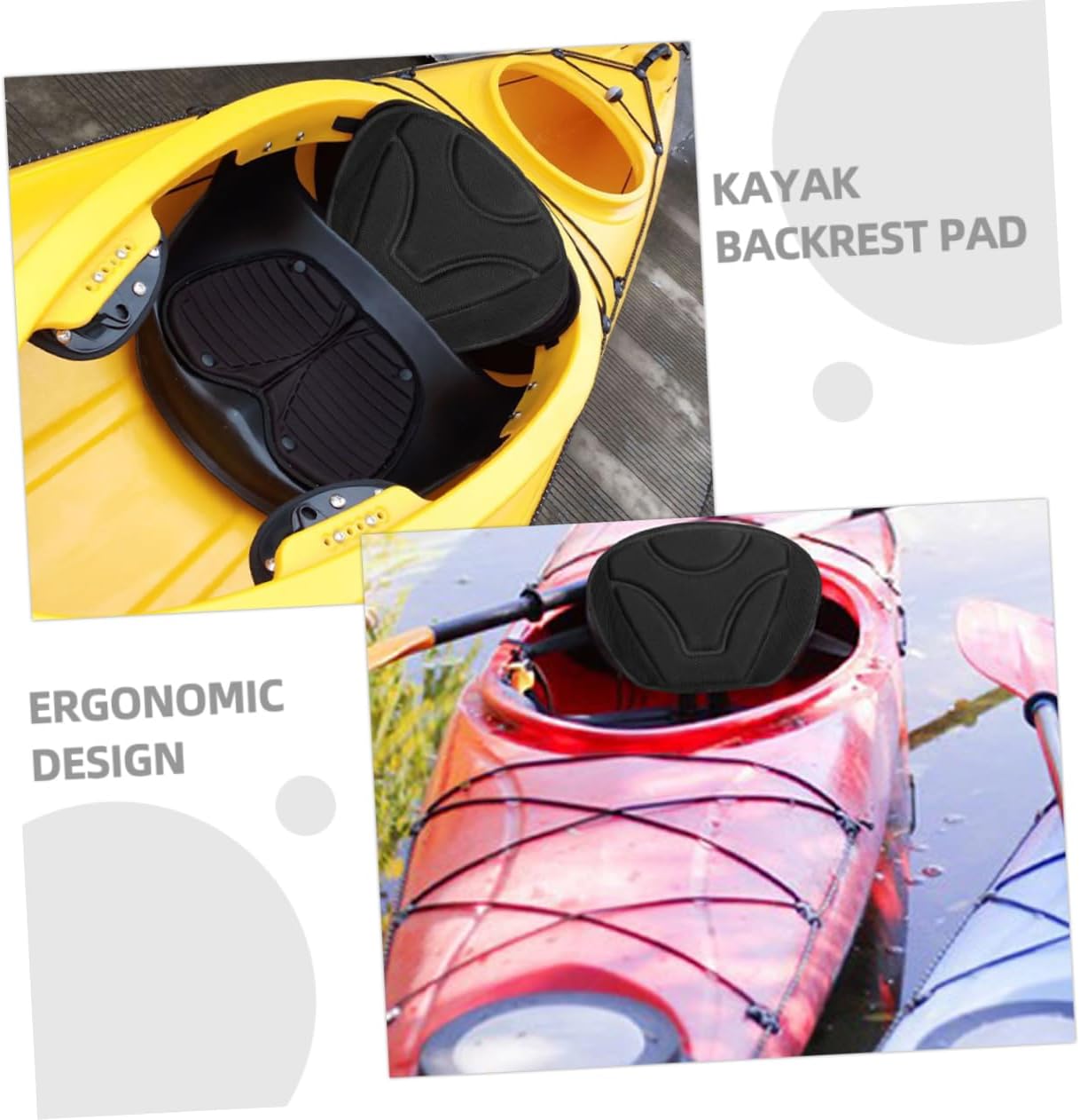 Kayak Backrest Pad Cushion – EVA Waterproof Back Support for Canoes and Kayaks – Breathable Outdoor Seat Cushion – Portable and Comfortable Design for Fishing and Recreation