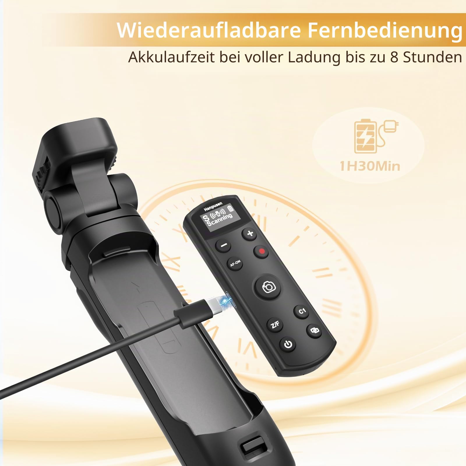 Kompatibel mit Sony Kameras Stativ - Mini-Stativ mit aufladbarer Fernbedienung mit Focus Zoom für Sony ZV-E10/ZV-E1/ZV-1/ZV-1F/RX100VII/RX0 II/A6700/A6400/A6600/A7III/FX3 - Ideal für Vlogging, Schwarz