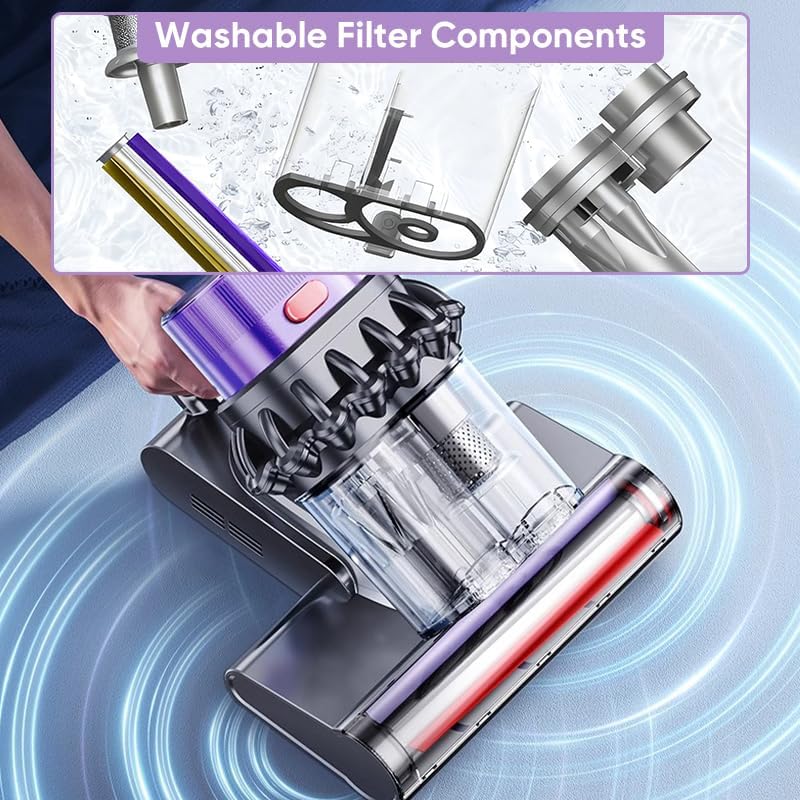 Miniatura 7 de Saker Potente aspiradora de cama UV aspiradora de colchón con aire caliente  Potencia de succión de 14 kPa con filtración HEPA - Golpeado de alta