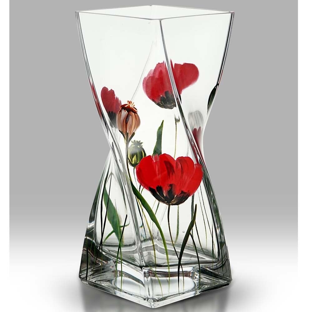 Nobile Glassware Wild Poppy Twist Vase - 25cm 2560-24