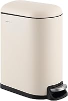 Vista 27 de happimess HPM1009C Roland Mini 2.6-Gallon Step-Open Trash Can with Soft-Close Lid, Modern, Minimalistic, Fingerprint Proof for Home, Kitchen, White