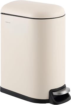 happimess Roland Mini 2.6 Gal Step Trash Can Soft-Close, Limestone Beige