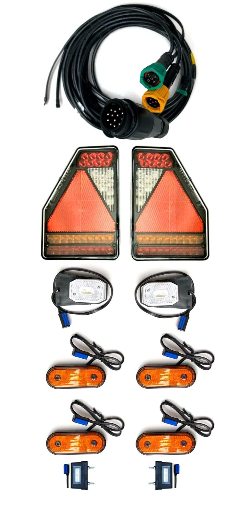 Luz de remolque LED trasera con cable 7,7 m, caja de control de matrícula 12 V