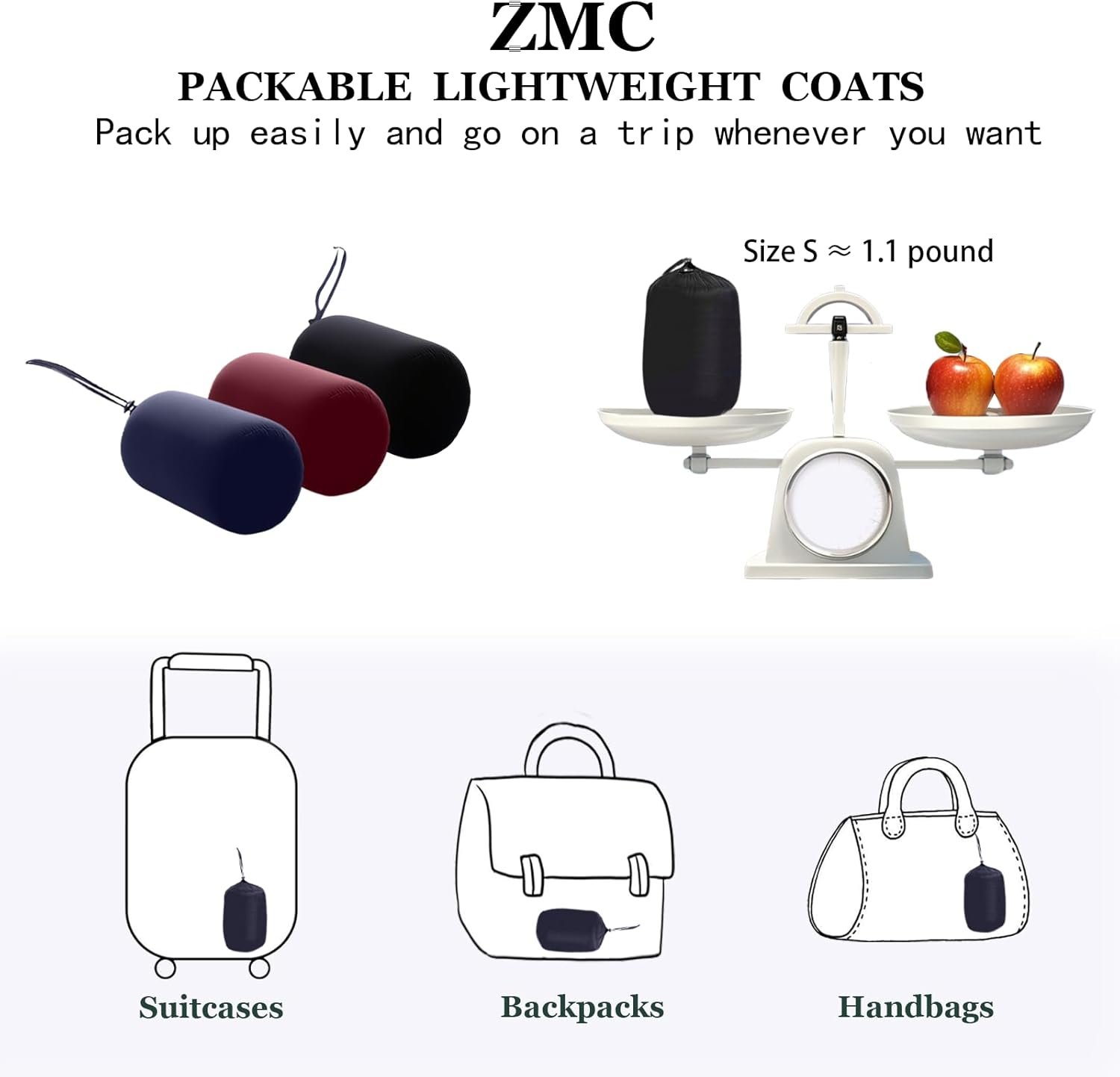 ZMC Women's Packable Winter Puffer Jacket, Lightweight Hooded Puffer Coat, Quilted Mid-Length Coat with Detachable Hood - Image 6