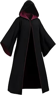 Kidukso Wizard Robe Adult Wizard Cloak with Tie Unisex Wizard Costume Hooded Uniform Magical Witch Robe Cloak Cape