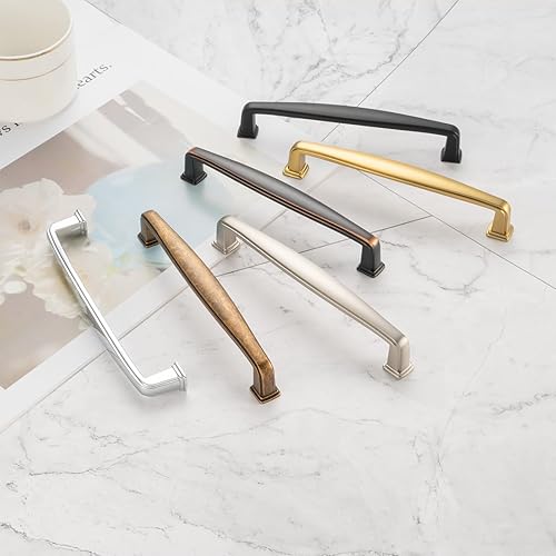 Miniatura 6 de KOOFIZO Paquete de 20 tiradores de arco de armario de pie cuadrado, manija para muebles en níquel cepillado, distancia entre tornillos de 3