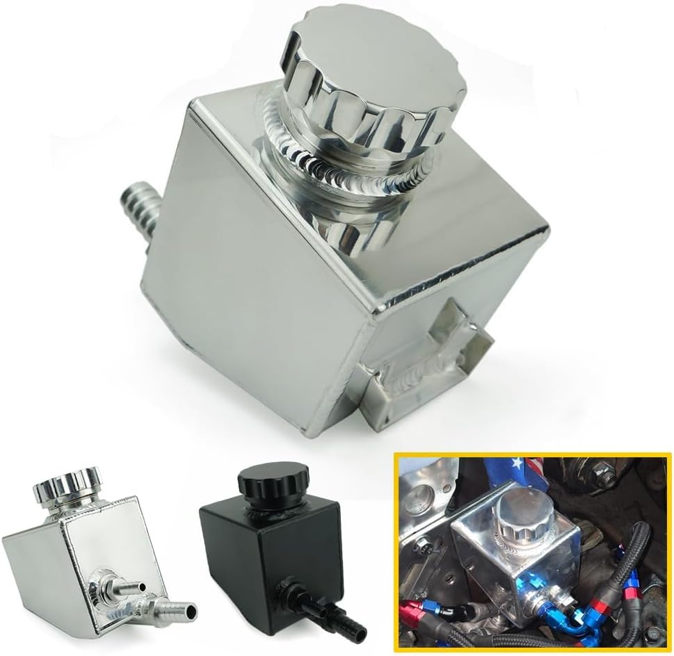 Coolant Reservoir Tank Compatible with Commodore VS VT VX VY VZ VE V6 V8 LS1 VZ1 LS2 Power Steering Reservoir Tank Reservoir Cap (Silver)