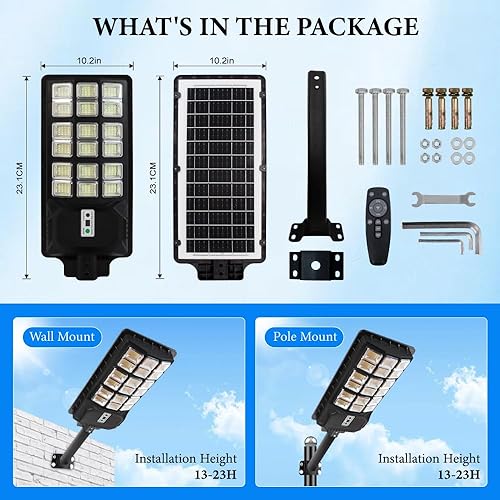 Miniatura 6 de Farolas solares para exteriores, luz solar de estacionamiento del atardecer al amanecer con poste, sensor de movimiento de seguridad para patio