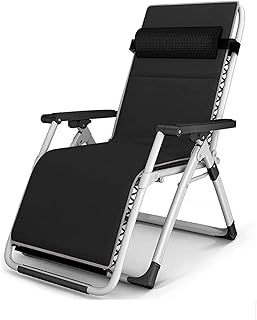 Cadeira dobrável leve, espreguiçadeira de jardim reclinável para varanda, cama de almoço de escritório, espreguiçadeira para acampamento na praia para viagens ao ar livre, encosto de cabeça ajustável,
