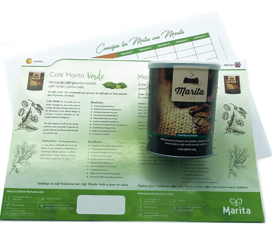 Café Marita Verde (1) Pack REGALA VIDA SANA + Hoja de seguimiento + Pautas