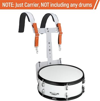 Adjustable Marching Snare Drum Bass Drum Carrier Aluminum Alloy Percussion Accessory, Thickened Sponge Shoulder Pad, Height & Width Adjustable for Marching Band Drummers