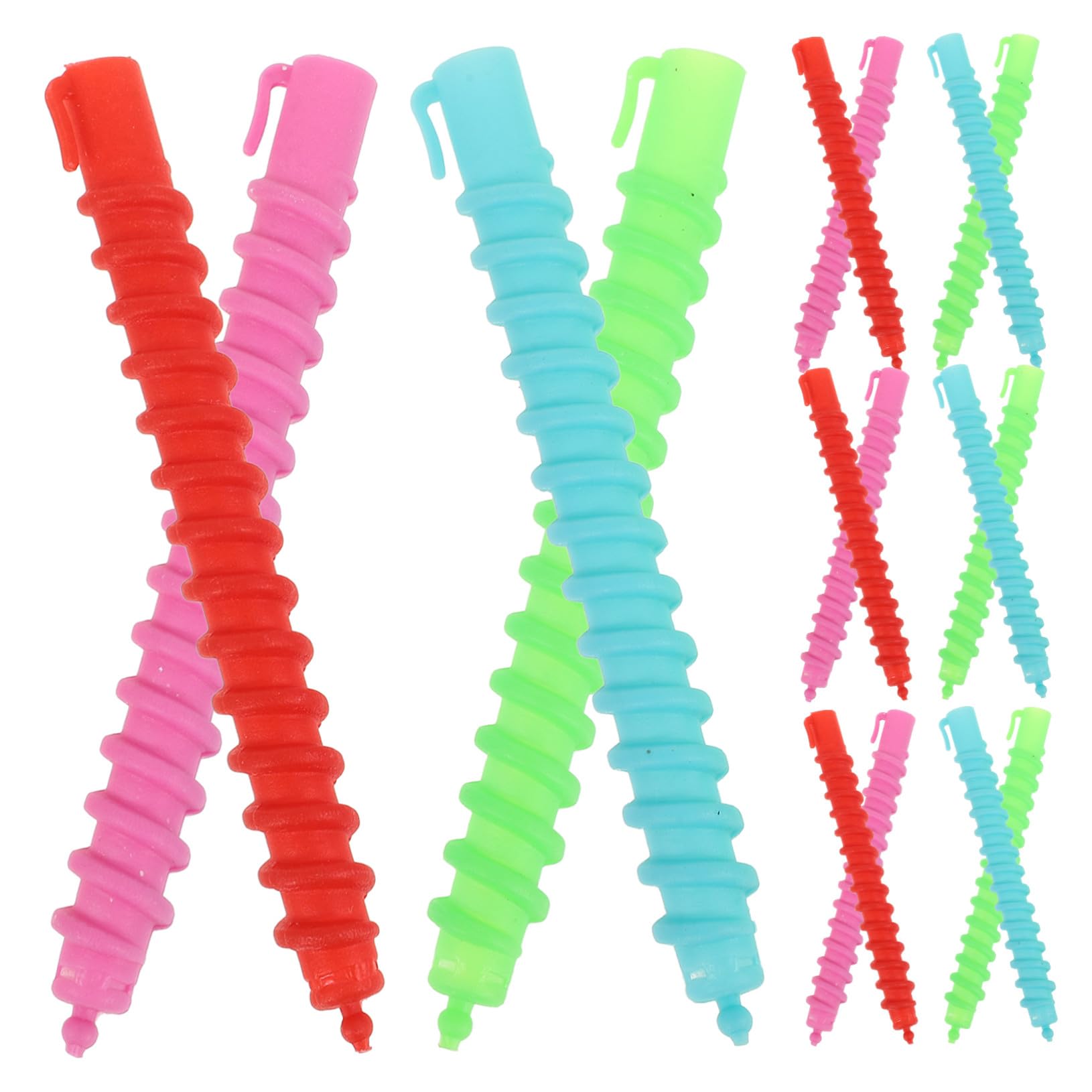 POPETPOP Set da 60 Pezzi di Bigodini Spirale in Plastica Leggeri e Facili da Maneggiare per Chioma Lunghi, per Creare Ricci Morbidi e Naturali Colore Casuale