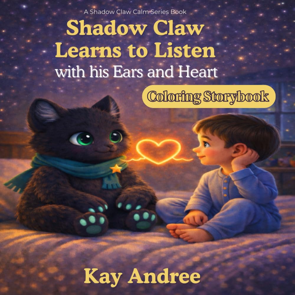 Shadow Claw Learns to Listen with His Ears and Heart: Story Coloring Book (The Shadow Claw Calm Series)