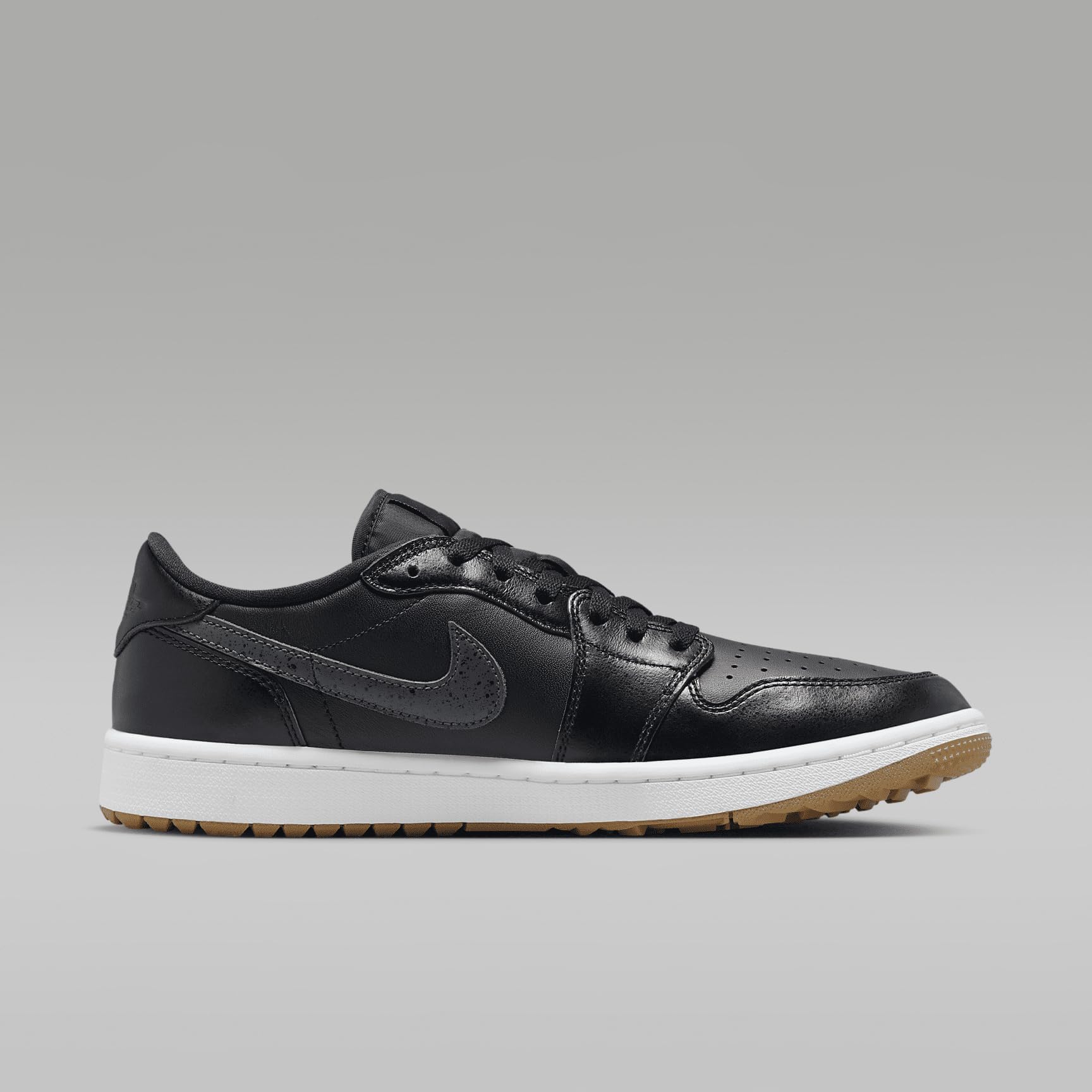 NIKE Air Jordan 1 Low G Golf Shoes (DD9315-005, Black/Gum Medium Brown/White/Anthracite) Size 4